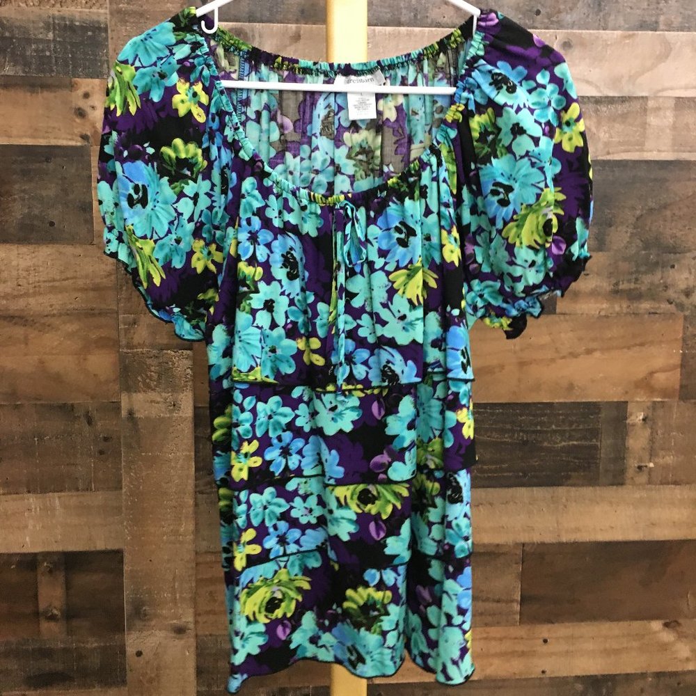 Beautiful Tiered Blouse LARGE Women's Top